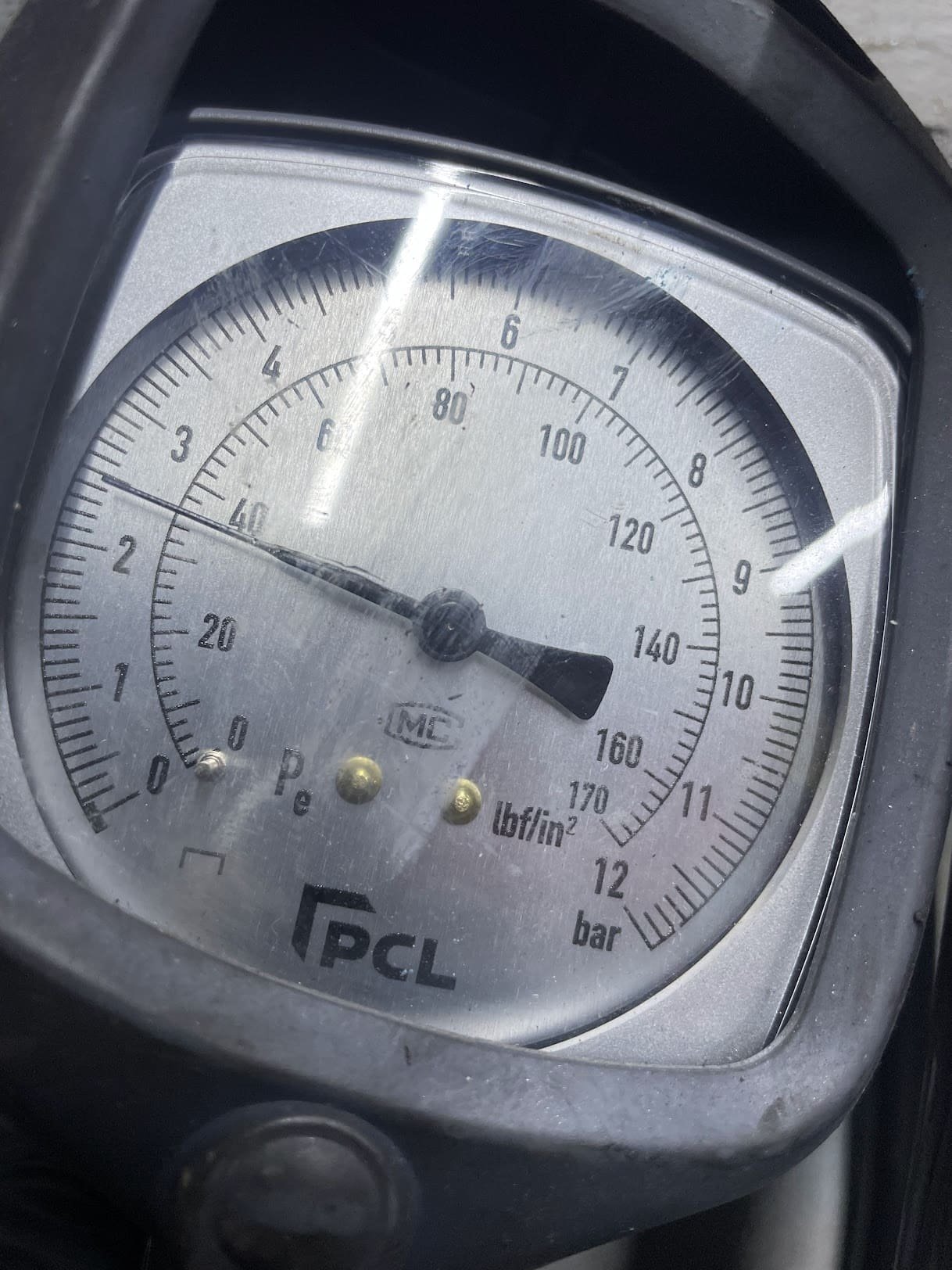 Digital tyre pressure gauge on a tyre valve